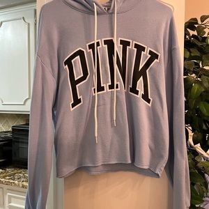 Gently used light blue Victoria's Secret PINK hoodie size Medium